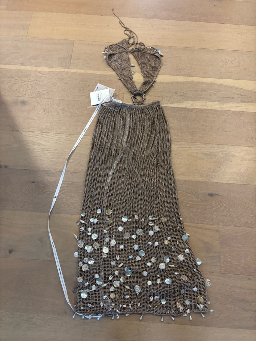 Jaded London Shells Vida Backless Crochet Maxi Dress Metallic Open Back Small - Picture 14 of 15